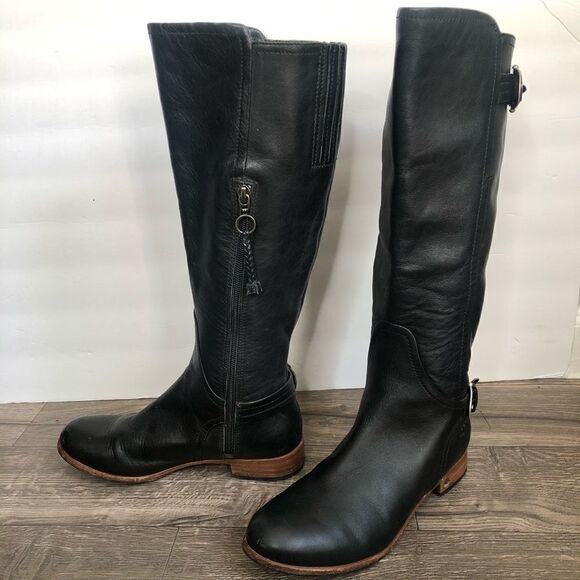 Revolve UGG Equestrian Amberlee Black knee high Riding Boots - Picture 5 of 9